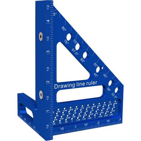 Règle Carrée Multi-angle 3d, Travail Du Bois, Rapporteur Triangulaire À Onglet, Trou De Mesure De 45 À 90 Degrés, Traçage En Alliage D'Aluminium