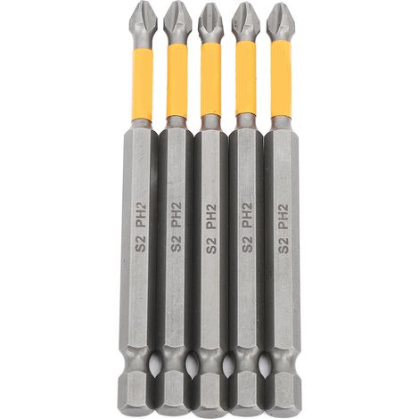 Jeu D'Embouts De Tournevis À Percussion, 5 Pièces, Embouts De Tournevis Magnétiques Croisés En Acier Allié S2, Outils De Quincaillerie Professionnels