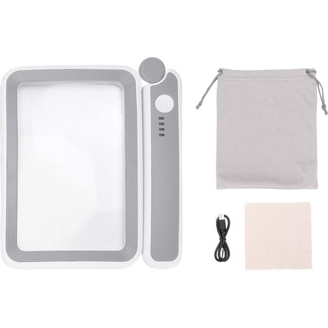 Loupe Éclairée Par Led 3,5x Loupe Rectangulaire Pliante Rechargeable Avec Lumière