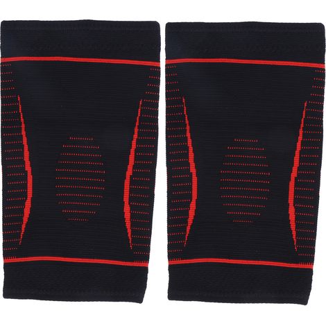 2 Pièces Unisexe En Nylon Tricot Rotule Tous Les Côtés Respirant Garder Au Chaud Course Sport Genouillère S