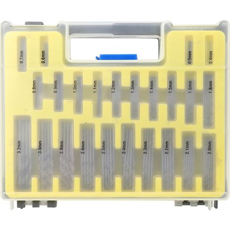 150 Pièces Foret En Spirale Mini Ouvre-trou Ensemble Matériel Accessoire Acier Rapide 0.4-3.2mm