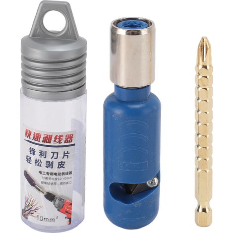 Dénudeur De Fil De Perceuse Électrique, Outil De Dénudage Rapide De Câble De 10 Mm² Avec Adaptateur Multifonctionnel Pour Une Puissance De 1/4 Pouces