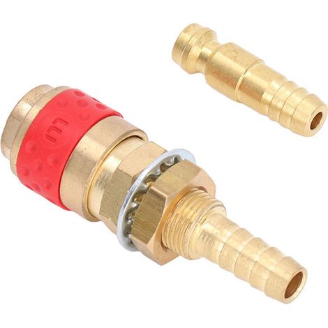 Adaptateur De Tuyau De Torche 8mm, Connecteur En Laiton, Kit De Raccord À Coupleur Rapide Pour Pistolet De Soudage Mig Tig Rouge