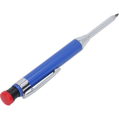 Ensemble De Crayons De Charpentier Mécaniques, 12 Recharges, Kit De Trous Profonds À Long Nez Robuste Pour Le Travail Du Bois, Bleu