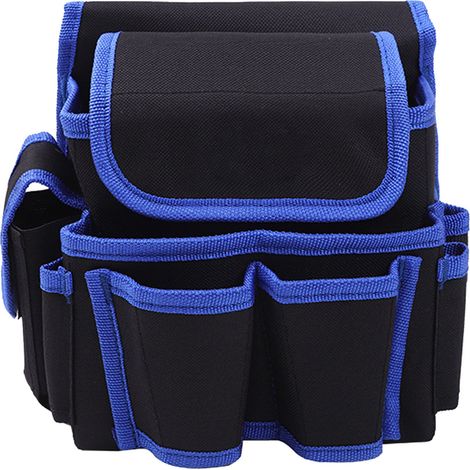 Sac À Outils De Taille Imperméable En Tissu Oxford Pochette De Ceinture Multifonctionnelle Pour Électricien Bleu