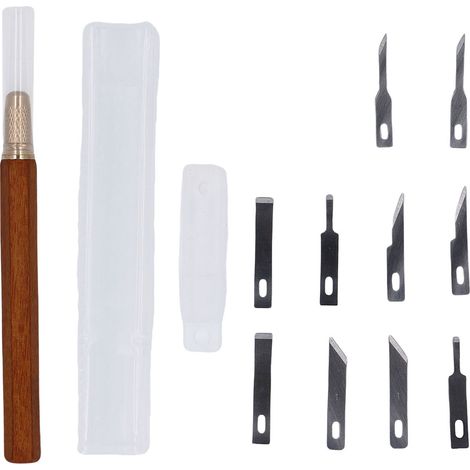 Artisanat Passe-temps Cutter Sculpture Exacto Pour Art Scrapbooking Pochoir Avec 10 Pièces Lames En Acier Inoxydable