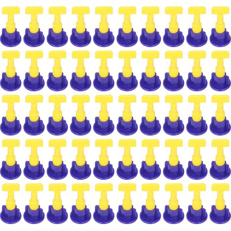 Kit De Nivellement De Système De Nivellement De Carrelage, Ensemble D'Outils D'Espacement De Sol Avec Clé Pour Homeblue Jaune 50 Pièces
