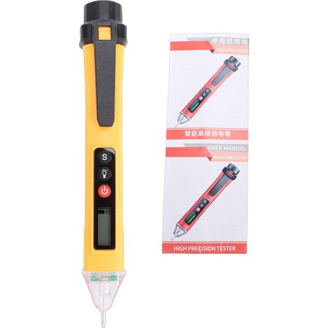 Testeur De Tension Intelligent Multimètre Sans Contact Avec Détection Ncv Écran Lcd À Double Plage Alarme Sonore Et Lumineuse Pour Électriciens Usage Domestique Vc1010 【jaune】