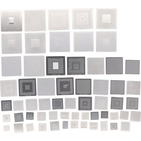 Pochoirs De Reballage Bga En Acier Inoxydable 304, Kit De Gabarit De Retouche Universel Pour La Réparation De Puces Informatiques, 60 Pièces