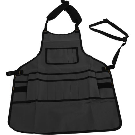 Tablier De Travail Multi-poches, Sac À Outils En Tissu Oxford Imperméable, Pochette Pour Le Jardinage, L'Entretien Automobile, Gris