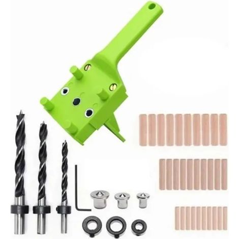 Gabarit De Chevilles Portatif, Outil De Guidage De Perçage De Trous De Chevilles 6mm 8mm 10mm Pour Le Travail Du Bois 41 Pièces