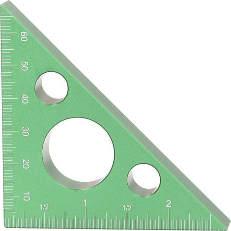 Règle De Mesure À Angle Droit De 3 Pouces, Alliage D'Aluminium Épais, Triangle De 45 Degrés Carré, Outils Pour Le Travail Du Bois, Vert