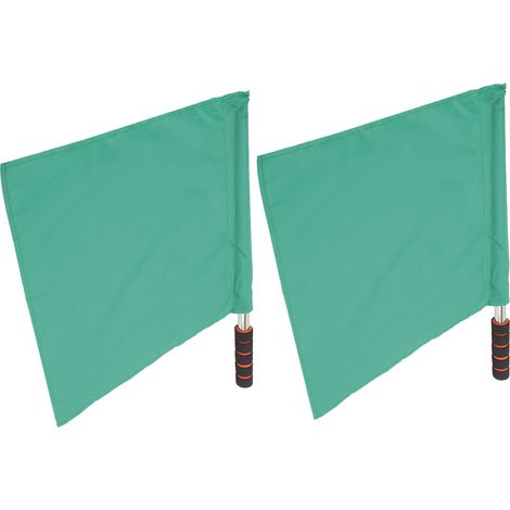 Drapeaux Officiels D'Arbitre, 2 Pièces, Poteau En Acier Inoxydable, Compétition Sportive, Drapeau À Main Vert