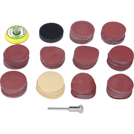 203 Pièces Disque De Ponçage 80-3000 Grains 2 Pouces Ponceuse Papier Ensemble De Papier De Verre Kit Pour Fer Bois Plastique
