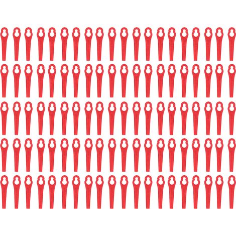 Lames De Coupe En Plastique Pour Tondeuse À Gazon, Outil De Coupe De Remplacement, Accessoires D'Élagage De Jardin, 100 Pièces, Rouge