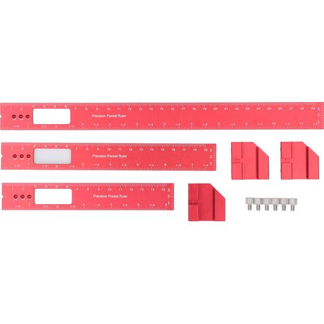 Règle Pour Le Travail Du Bois, Jauge D'Angle Coulissant Réglable, Poche En Aluminium Pour Marquage, Localisation, Mesure 16cm 20cm 30cm 3 Pièces