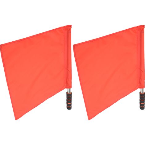 Drapeaux Officiels D'Arbitre, 2 Pièces, Poteau En Acier Inoxydable, Compétition Sportive, Drapeau À Main Rouge