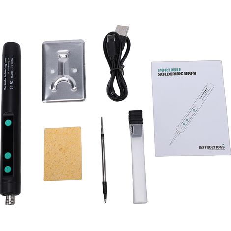 Kit De Fer À Souder Sans Fil Portable À Chauffage Rapide, Rechargeable Par Usb Avec Affichage Numérique, Température Réglable, Arrêt Automatique Pour La Réparation Électronique À Domicile, Standard –