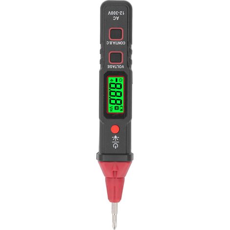 Testeur De Tension Gamme Ac12-300v Ncv, Détection De Séquence De Phase, Écran Lcd, Stylo Détecteur Avec Invite Sonore Et Lumineuse