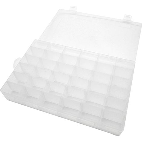 Boîte De Rangement 2 Pièces, 36 Compartiments, Grille Réglable, Double Pression, Rangement Artisanal En Plastique Transparent