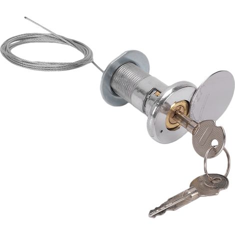 Verrou De Porte De Garage D'Urgence – Câble Acier 1,8 M – 2 Clés – Compatible Portes Sectionnelles 25-45 Mm – Alliage Zinc Chromé – Résistant Aux Intempéries