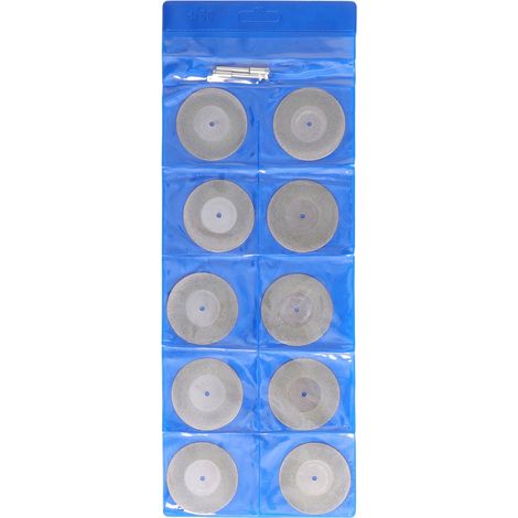 10 Pièces Disque De Coupe Diamant Mince Avec Tige Ronde Meule De Ponçage Pour Bois Métal Pierre 50mm/2 Pouces