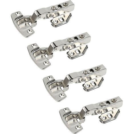 Charnières Hydrauliques À Ressort En Métal, 4 Pièces, Charnière À Fermeture Douce En Acier Inoxydable 304 Pour Porte D'Armoire