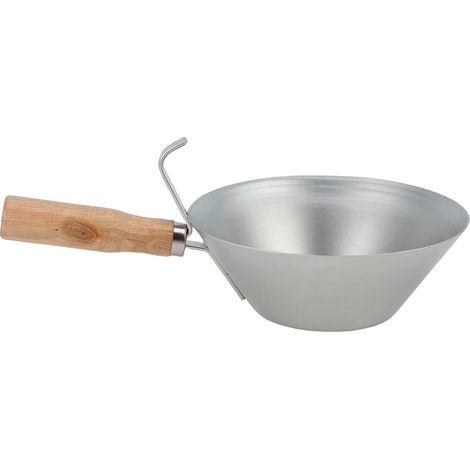 Seau Scoop Fer Galvanisé Ciment Bol Cloison Sèche Plâtre Boue Casserole Avec Manche En Bois Pour La Construction