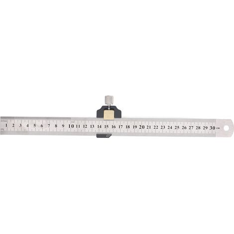Règle En Acier Métrique Impériale De 12 Pouces, 30 Cm, Avec Bloc De Positionnement Pour Le Marquage