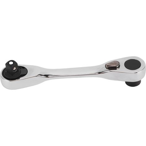 Mini Clé À Cliquet 1/4 Po À Double Tête Combo Double Douille D'Entraînement À 72 Dents Tournevis À Tête D'Engrenage Rotateur D'Embout Accessoires Pratiques Outil Argent