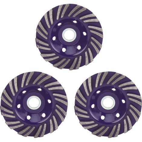 3 Pièces Meule Diamantée 100mm Tasse Pour Et Polissage Pierres De Béton Ciment Marbre Violet
