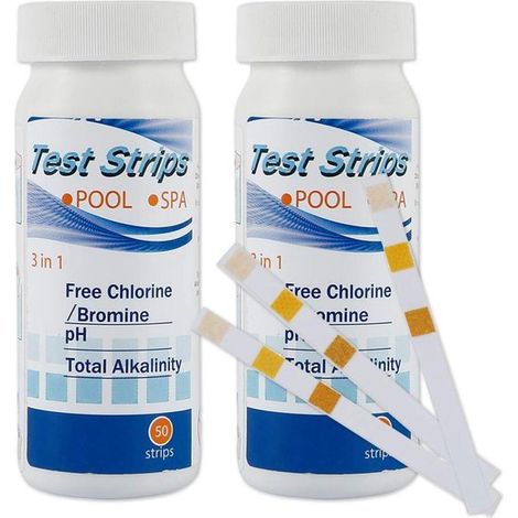 Bandelettes De Test Pour Piscine 3 En 1 – 100 Pièces – Testeur D'Eau Ph, Chlore – Pour Spa Et Jacuzzi
