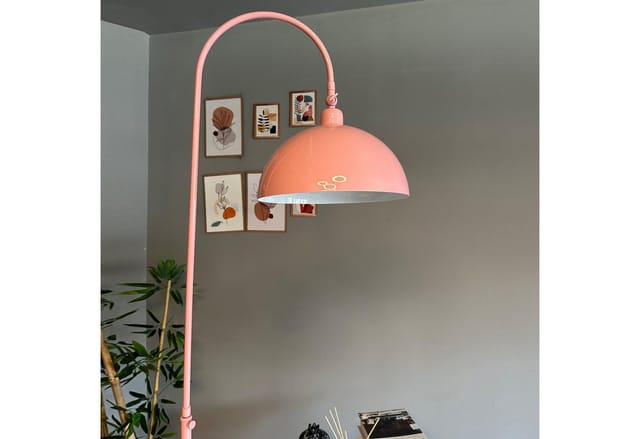 Moderne Stehlampe Aus Rosa Metall Mit Beweglichem Kopfteil, E27-sockel, Moderne Stehlampe Für Wohnzimmer Oder Schlafzimmer