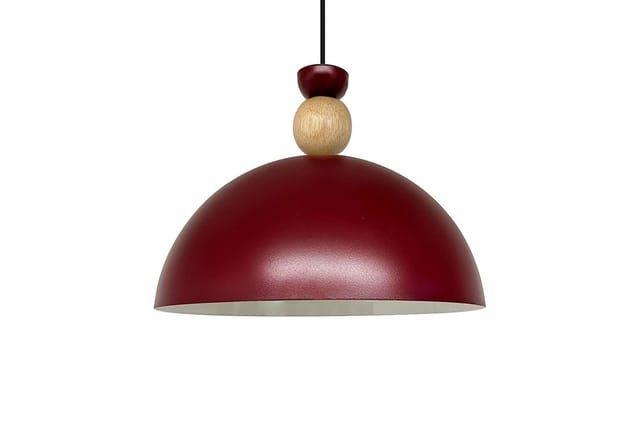 Yimpi Industrielle Pendelleuchte Aus Handbemaltem Burgund Metall – Vintage-kronleuchter E27 Ø30 Cm Für Wohnzimmer, Schlafzimmer Oder Esszimmer