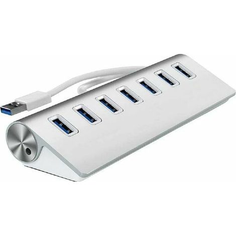 Usb 3.0-hub Aus Aluminium, 7 Superschnelle Usb 3.0-datenanschlüsse, Kompatibel Mit Windows-pcs Und Laptops