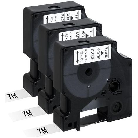 3er-packung Kompatibel Mit Dymo Nachfüllband D1 12 Mm X 7 M Etikettendrucker 45013 S0720530 Für Dymo Labelmanager 160 210d 280 360d 420p Label Point 150 350