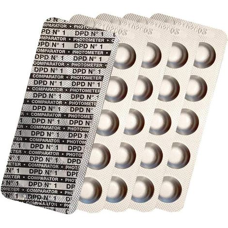 Pastilles De Test Photomètre Chlore Dpd1, Dpd3, Oxygène Actif Dpd4, Valeur Du Ph Phenol Red, Alkalinity M, Cya Test, Testeur D'Eau De Piscine 50x 100x 250x 500x (dpd1 / 50x)