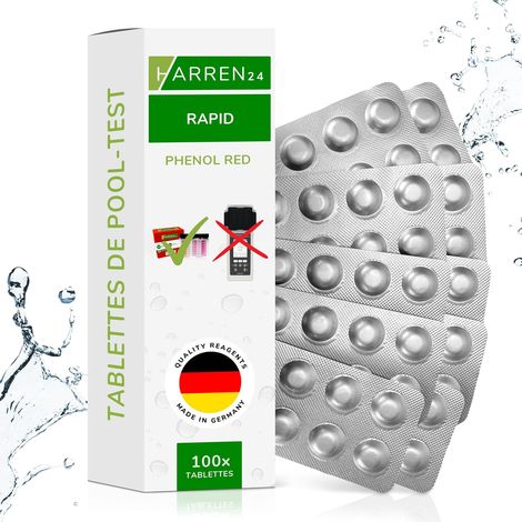 Pastilles De Test (rapid) Chlore Libre Dpd1, Oxygène Actif Dpd4, Valeur Du Ph Phenol Red, Testeur D'Eau De Piscine 50x 100x 250x 500x (phenol Red / 100 Pastilles)