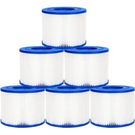 Hoxileeleo - Lot De 6 Filtres De Type Vi Pour Spa, Filtre Vi Cartouche Pour Bestway Lay-z-spa, Filtre Piscine Filtre De Spa Et De Bain À Remous Type Vi Pour Miami, Monaco, Vegas, 58323, Palm Springs,