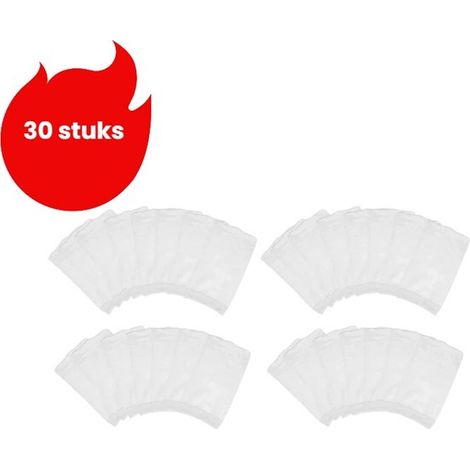 30 Stuks - Zwembadafvalhoes - Zwembadfiltersokken - Zwembadskimmerfilter - Stof- En Vlekafstotende Hoes - Wit