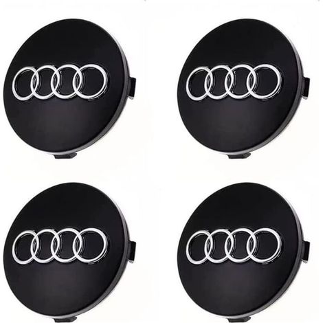Lot De 4 Caches Moyeux Pour Audi 60mm Plastique Abs Haute Qualité Installation Facile Améliore L'Apparence De Votre Véhicule