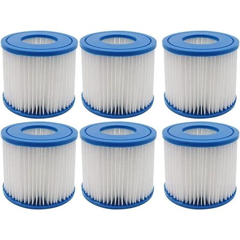 Packung Mit 6 Poolfilterkartuschen, Geeignet Für Bestway I, Kompatibel Mit Summer Waves, Mit Dirt-lock-technologie Für Optimale Filtration.