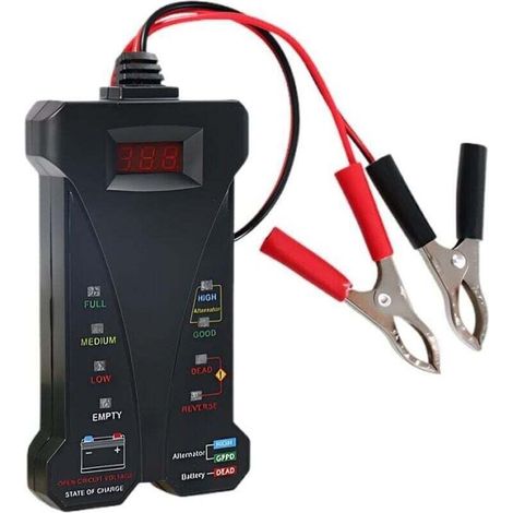 Autobatterietester, Digitaler 12-v-batterietester Mit Lcd-display Und Led-anzeige, Batteriemonitor Für Pkw, Suv Und Lkw.