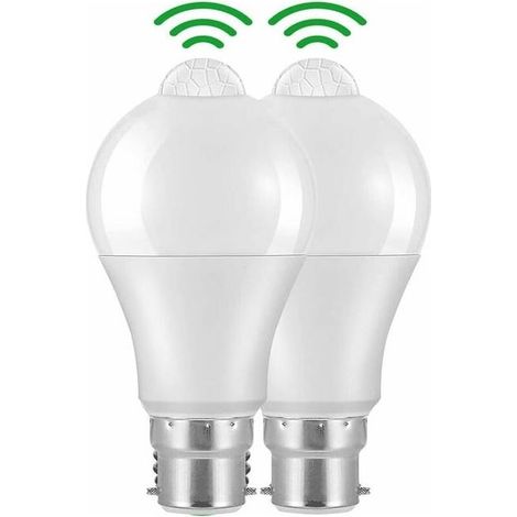Led-lampe Mit B22-bajonettfassung Und Bewegungsmelder, 12 W, 1020 Lm, Kaltweiß (6000 K), Cir 85, Schutzart Ip42 (wasserdicht), Energiesparend, Nicht Dimmbar