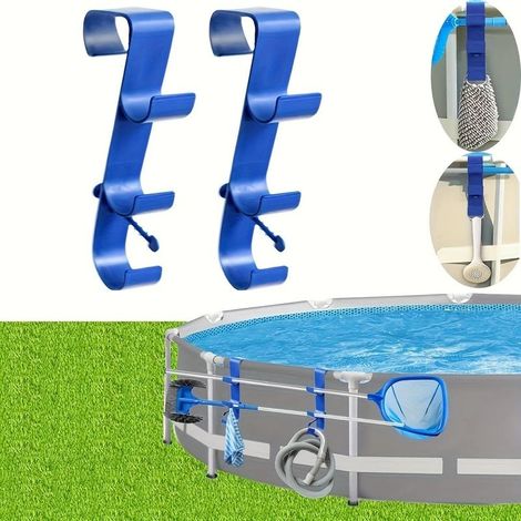 Set Mit 2 Robusten 3-haken-halterungen Für Intex-aufstellpools Bis 7 Cm – Geeignet Für Skimmer, Schlauch Und Handtuch