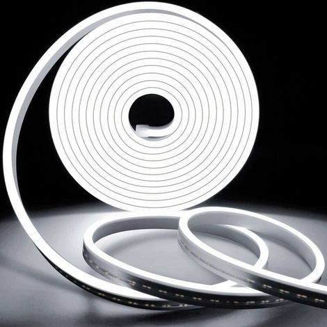 5 M Wasserdichter Led-neonstreifen – Weißes Licht – Ip65 – 10 W/m – Flexibel Für Innen- Und Außendekoration – Gewerblich Und Privat