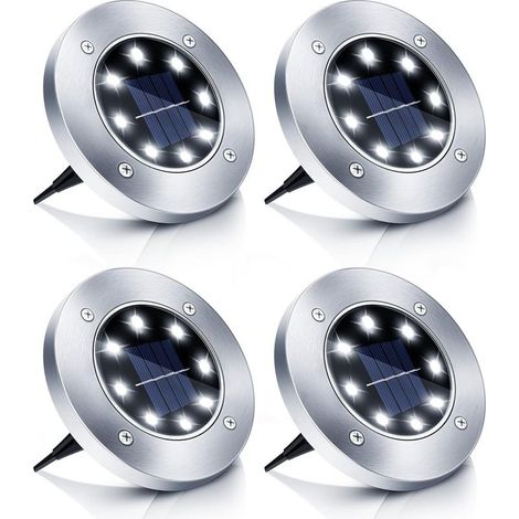 12 Led-solar-bodenleuchte Für Den Garten, Ip65 Wasserdicht, Kaltweiß