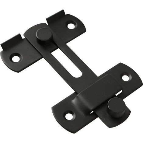 Schiebetürschloss Mit Schrauben, Mattschwarzer Edelstahl, 2er-pack, Ems9001b-2p