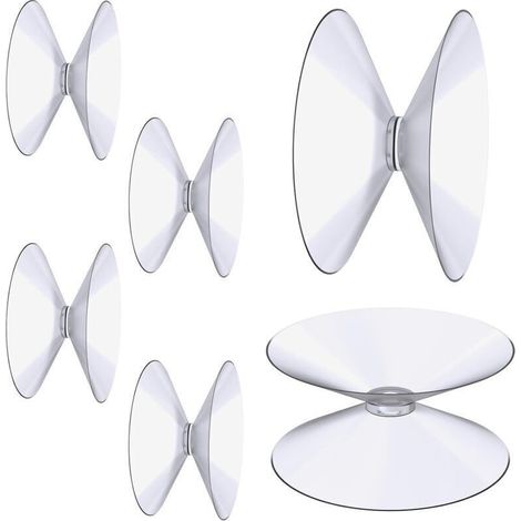 Doppelte Saugnäpfe, 6 Stück 4 Cm Transparente Saugnäpfe, Extra Starker Pvc-kunststoff-vorhangaufhänger, Isolationssaugnapf Für Glastischspiegel, Badezimmerfensterspiegel