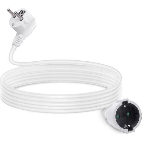 M Langes Verlängerungskabel Mit Schuko-schutzstecker (16 A/250 V), Weiß